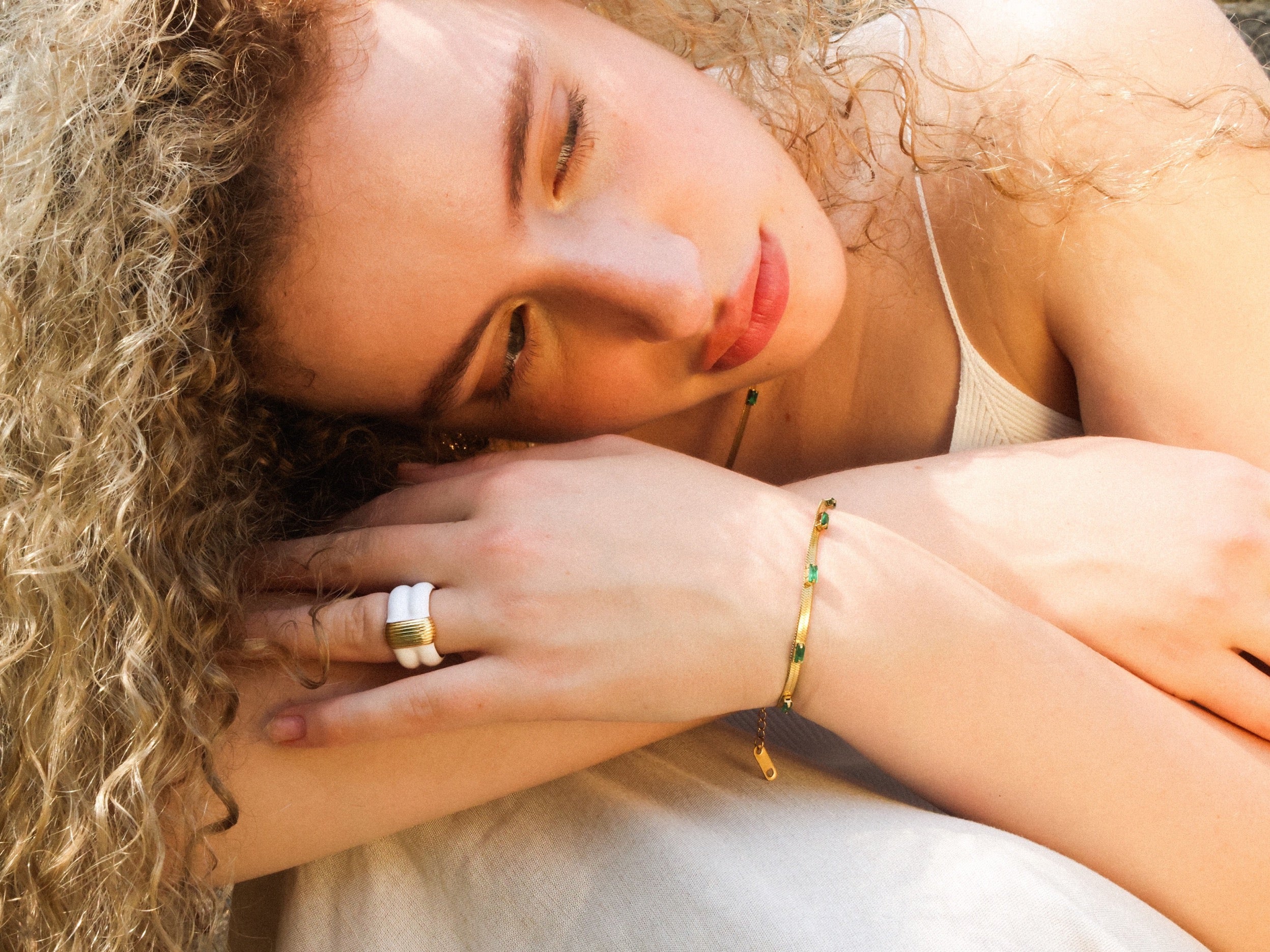 Harmony with Nature Egyptian Flared Gold Necklace and Bracelet Set